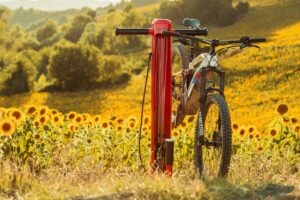 colonnina trail clorofilla particolare con bici